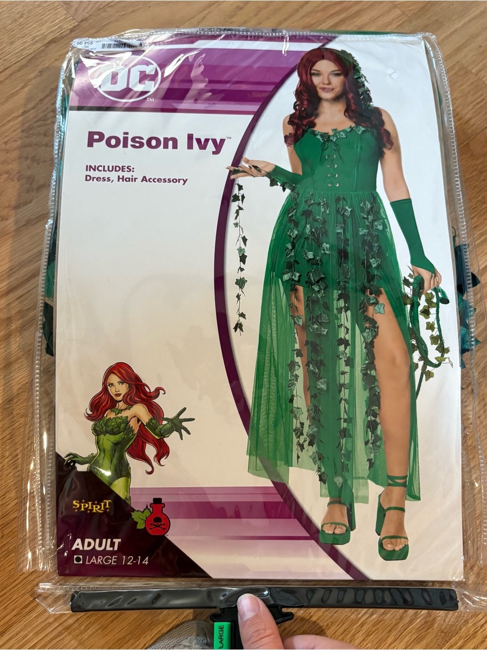 DC Comics Poison Ivy Green Maxi Dress Costume Sz Large Women’s Halloween